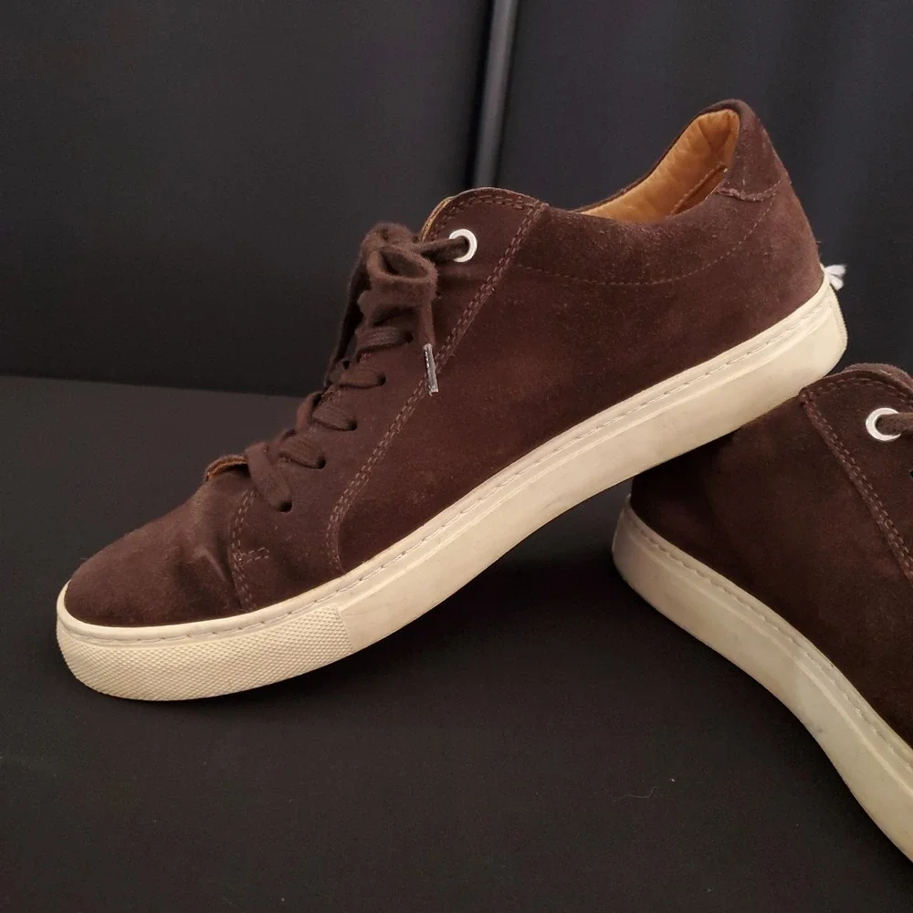 Suitsupply Shoes Men's Low Top Leather Sneakers Brown Luxury Brand Casual SIze 8
